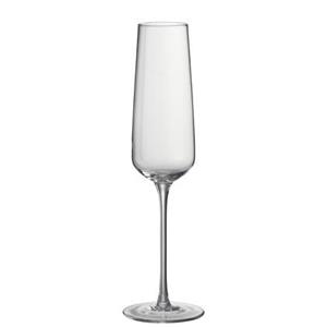J-Line Drinkglas Champagne Leo Glas Transparant - 6 stuks