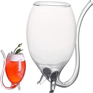 Sprinter Rotweinglas Vampir Tasse,Kreative Wein Whiskyglas,Glas Strohhalme, Valentinstag