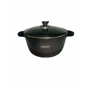 Satoshi Limoges Braadpan Ø24 CM arble coating - Afneembare Siliconen Cool-touch handgrepen - 4,2L