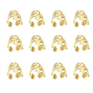 Housruse Serviettenring Set mit 12 kreativen Serviettenringen aus Blattgold
