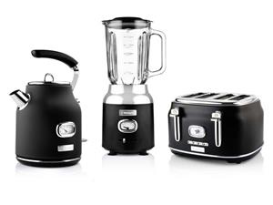 Westinghouse Retro Collections Bundle - Broodrooster, Waterkoker, Blender iquorice Black