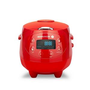 Reishunger Reiskocher - Digitaler Mini Reiskocher, 350 W, Dämpfeinsatz, Messbecher, Reislöffel, Timer- und Warmhaltefunktion