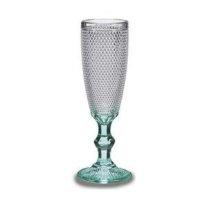 Vivalto Champagneglas Turkoois Punten Transparant Glas (185 ml)