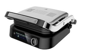 Schäfer Elektronik Kontaktgrill mit LED-Display Sandwichmaker Toaster Multigrill Elektrogrill schwarz