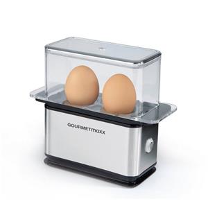 GOURMETmaxx Eierkocher Kompakt - schwarz/silber - 2 Eier