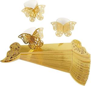 Jormftte Serviettenring Butterfly Ring Handtuch rund Handtuch hohl, Reflektierendes Papier