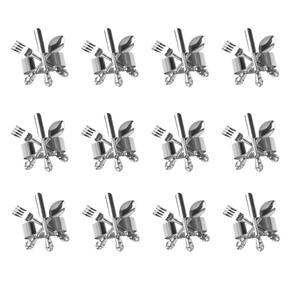 Housruse Serviettenring Serviettenringe Set mit 12 silbernen Serviettenringen aus Edelstahl