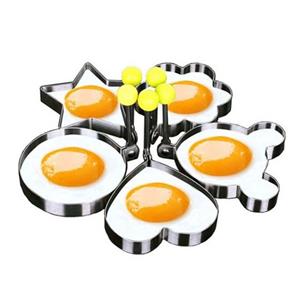 FeelGlad Omelette-Maker Omelettform, Omelettring, Edelstahl, Rund, Herz, Blume und Pentagramm, Mickey in fünf Formen