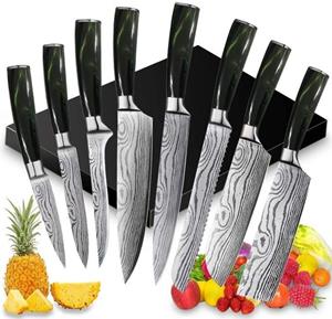 KingLux Messer-Set 8tlg.Küchenmesser Set Allezmesser aus Kohlenstoffstahl (8-tlg)