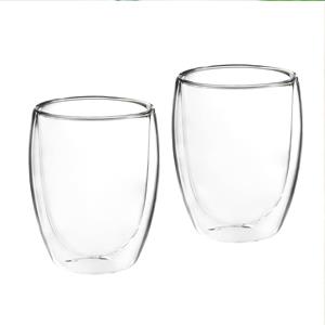 CHI Set van 2x stuks dubbelwandige koffieglazen/theeglazen 350 ml - Koffie- en theeglazen