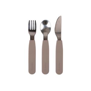 Filibabba Silicone cutlery set - Warm Grey