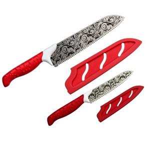 Genius Kochmesser  - Magic Cut Universal Messer Set rot Kochmesser Küchenmesser 21334