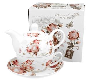 Dark-Desires Teekanne Romantisches Teeset Tea for One Duo Beautiful Rose