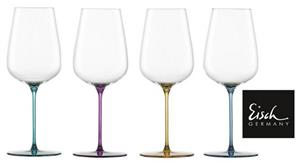 Eisch Weinglas Dekomiro 4er Set - INSPIRE SENSISPLUS fruchtig & aromat in 4 Farben, Kristallglas, verschiede Farben der Stiehle