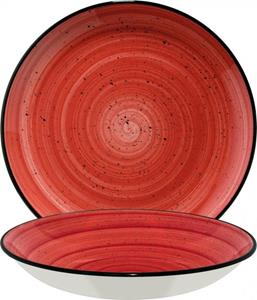 Bonna Suppenteller Aura Passion Plate, Teller tief Supenteller 20cm 500ml Porzellan rot 1 Stück
