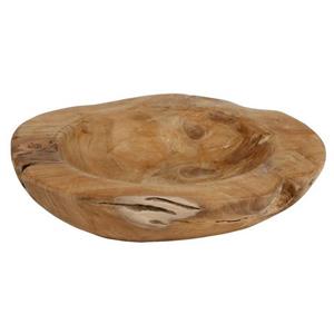 BURI Suppenschüssel Rustikale Teakholzschale 27-30cm Schüssel Deko Holz Naturprodukt Unika, Holz
