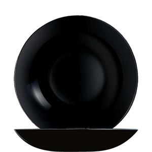 Arcoroc Suppenteller Evolutions Black, Coupteller tief 20cm 780ml Glas gehärtet Schwarz 6 Stück