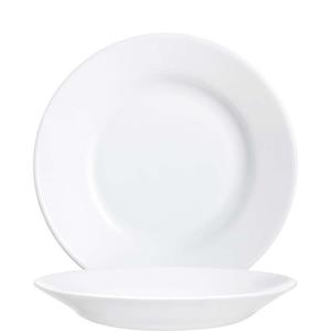 Arcoroc Suppenteller Restaurant White, Teller tief 22.5cm Opal Weiß 6 Stück