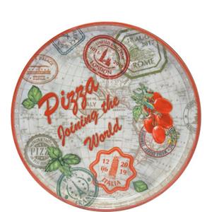Saturnia Pizzateller Napoli Charme, Red Dekor Pizzateller 31cm Porzellan Bunt 1 Stück