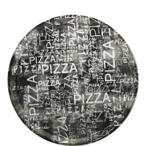 Saturnia Pizzateller Napoli Black & White, Dekor Pizzateller 31cm Porzellan schwarz-weiß 1 Stück