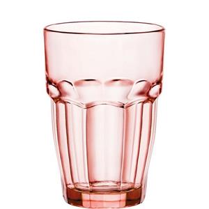 Bormioli Rocco Longdrinkglas Rock Bar Lounge, Glas gehärtet, Peach Longdrink stapelbar 370ml Glas gehärtet Pink 6 Stück