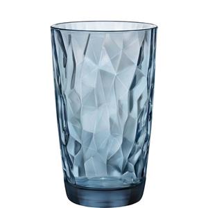 Bormioli Rocco Longdrinkglas Diamond, Glas, Ocean Blue Longdrink 470ml 04l Glas Blau 6 Stück