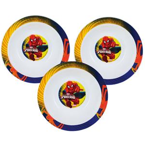 Spiderman Set van 3x stuks diep kinder/peuter ontbijt bordje/kommetje  16 cm -