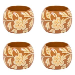 Ã la Napkin rings floral print mud (set|4)