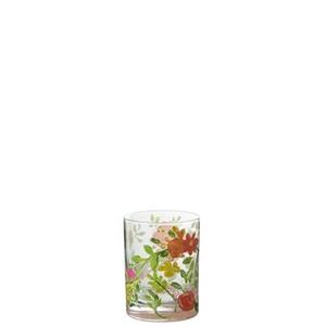 J-Line Drinkglas Bloemen Glas Mix - 4 stuks