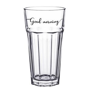 Clayre & Eef Waterglas 320 ml Glas Good morning Drinkbeker Drinkglas Transparant Drinkbeker Drinkglas