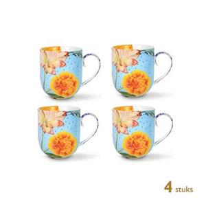 Pip Studio Koffiekoppen - Royal Flowers - 325ml - 4 St.