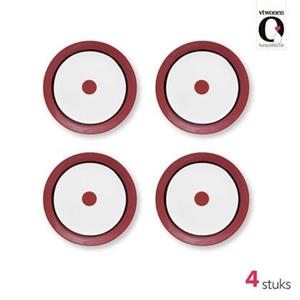 Vtwonen Ontbijtborden - Circles - Rood - Set van 4