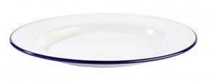 APS Frühstücksteller Teller flach ENAMELWARE Weiß/Blau Ø 24 cm, (1 St)