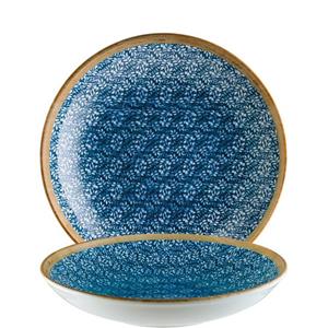 Bonna Diep bord Lupin; 1000ml, 23x4 cm (ØxH); wit/blauw/bruin; rond; 6 stuk / verpakking