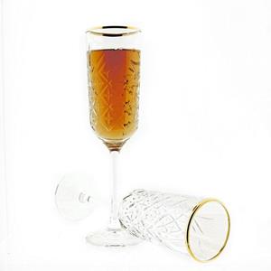 Pasabahce Champagnerglas Timeless Golden Touch Sektglas, Sektkelch 175 ml, 4 Stück