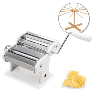 Bremermann Nudelmaschine für Spaghetti, Pasta und Lasagne inkl. Nudeltrocker als Set, 7 Stufen, Edelstahl
