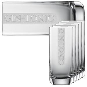 LogoGlas Longdrinkglas Gin Tonic Gläser 6er Set, 0,33l Schott Glas, Spülmaschinenfest, Lasergravur, Spülmaschinengeeignet, made in Germany