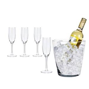 CASA DI ELTURO Luxe Champagneset - Set van 5 - Inclusief Wijnkoeler