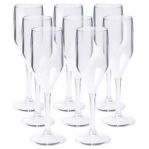 DEPA Champagneglas - 24x - transparant - onbreekbaar kunststof - 150 ml -