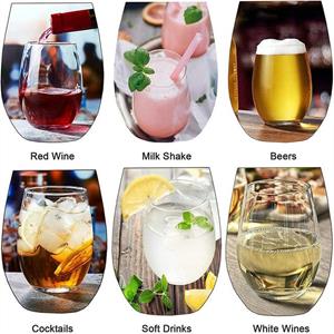 LONGZIMING Weinglas Stammlose Weingläser für Geburtstag, Party, Hochzeit, Jubiläum, Tritan