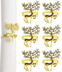 DESI-LEB Serviettenring Napkin rings set of 6 Christmas deer napkin rings, (6-tlg)
