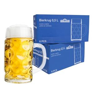 Van Well Bierglas 12er Set Bierkrug Wellco - 0,5 Liter aus Glas