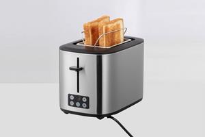 Linsar Toaster 6 Bräunungsstufen, Krümelschublade, integrierter Brötchenaufsatz