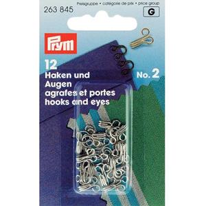 Prym Haken En Ogen Messing Zilverkleurig No. 2