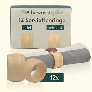 BewusstGrün Serviettenring 12 Nachhaltige Ringe, zertifiziert, Holz, aus heimischen Wäldern, Made in Austria, unbedenklich lackiert