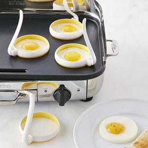 SHOME Omelette-Maker 4 Stück Omelettringe Spiegeleier Kieselgel Gelb Rund, 1,00 W, Für das klassische Omelett, kleines Omelett mit Antihaftbeschichtung