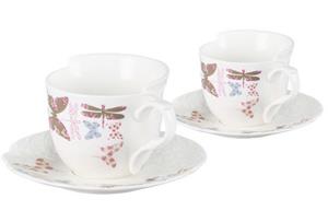 Neva Kaffeeservice Spring Teetassen-Set aus feinem Knochenporzellan, 12-teilig (12-tlg), Porzellan