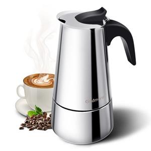 VONATES Espressokocher, 6 Tassen 300ml Espressokocher Edelstahl, italienische Kaffeekanne
