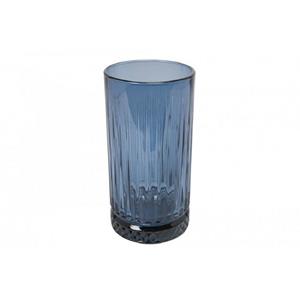 Pasabahce Longdrinkglas Longdrink Glas im Retro-Design und Kristall-Look, 445 ml, 4 Stück blau