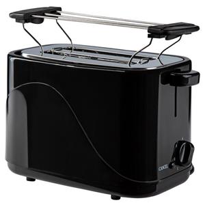 SLABO Toaster Automatik Toaster mit Brötchenaufsatz, Röstaufsatz, Stopp-Taste, 7 Bräunungsstufen, 700W, Edelstahl, Kunststoff - schwarz